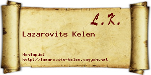 Lazarovits Kelen névjegykártya